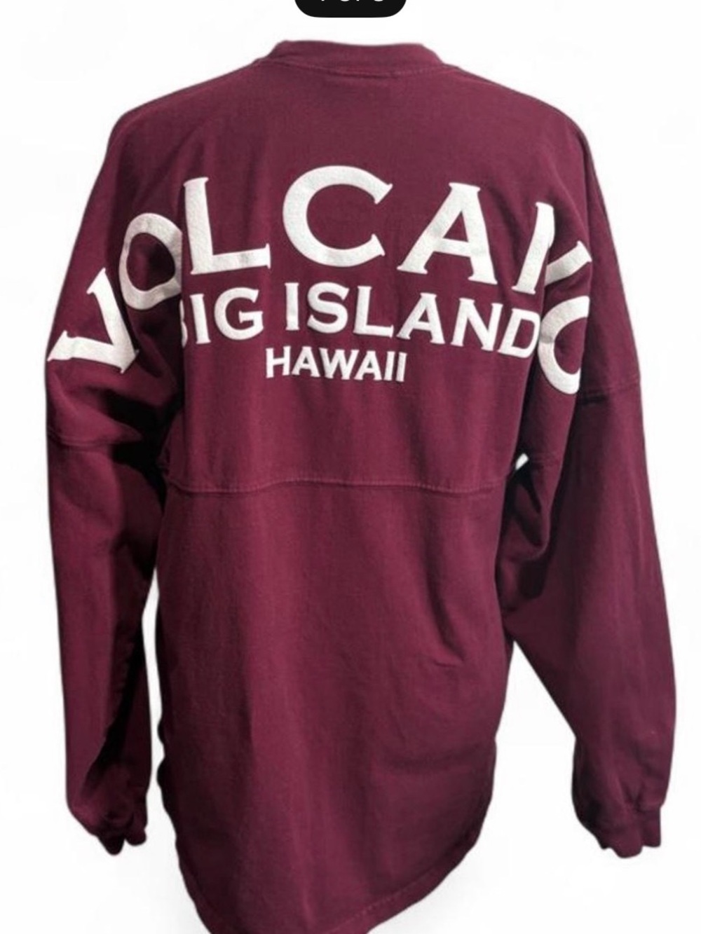 Oversized Volcano Big Island Hawaii Maroon Graphic Longsleeve size Medium